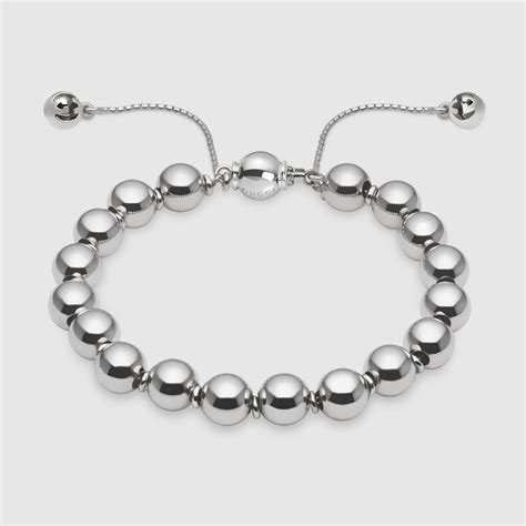 mens silver gucci bangle|Gucci sterling silver boule bracelet.